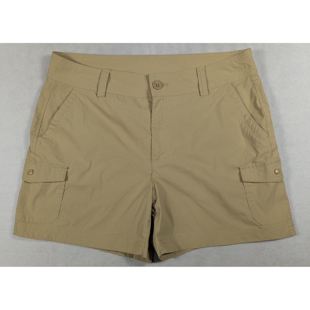 Lot of 2 Eddie Bauer Womens Cargo Pocket Shorts Gray Tan Size 12 Hiking Stretch - Picture 6 of 9
